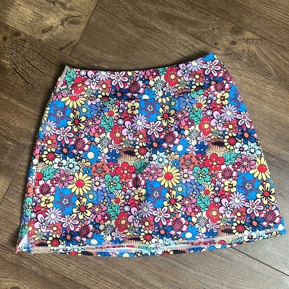 Floral Pickleball Skirt with a pocket size small